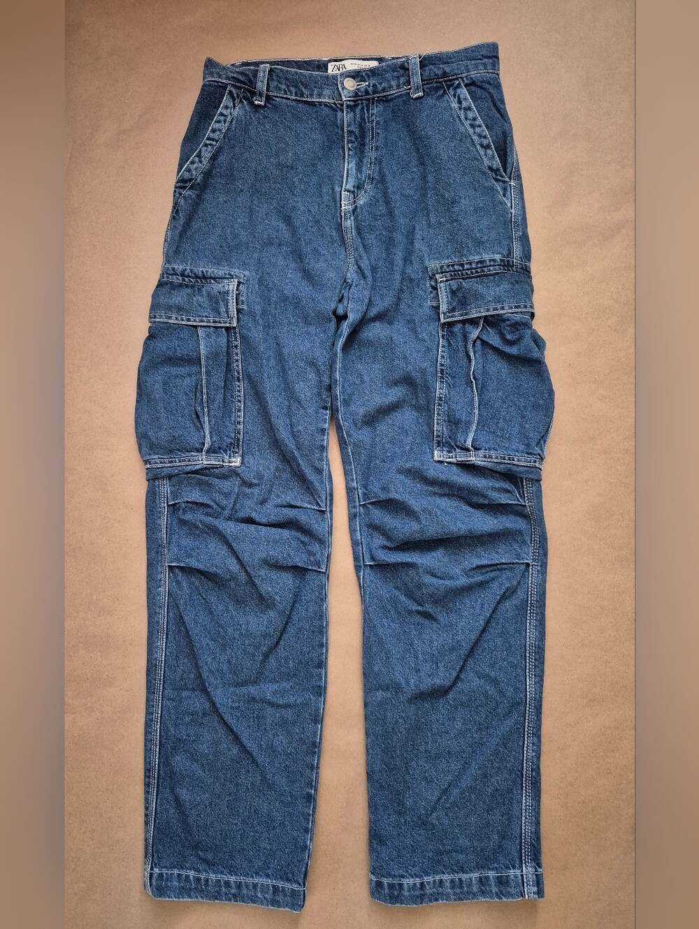 Men's Blue Denim Cargo Pants
